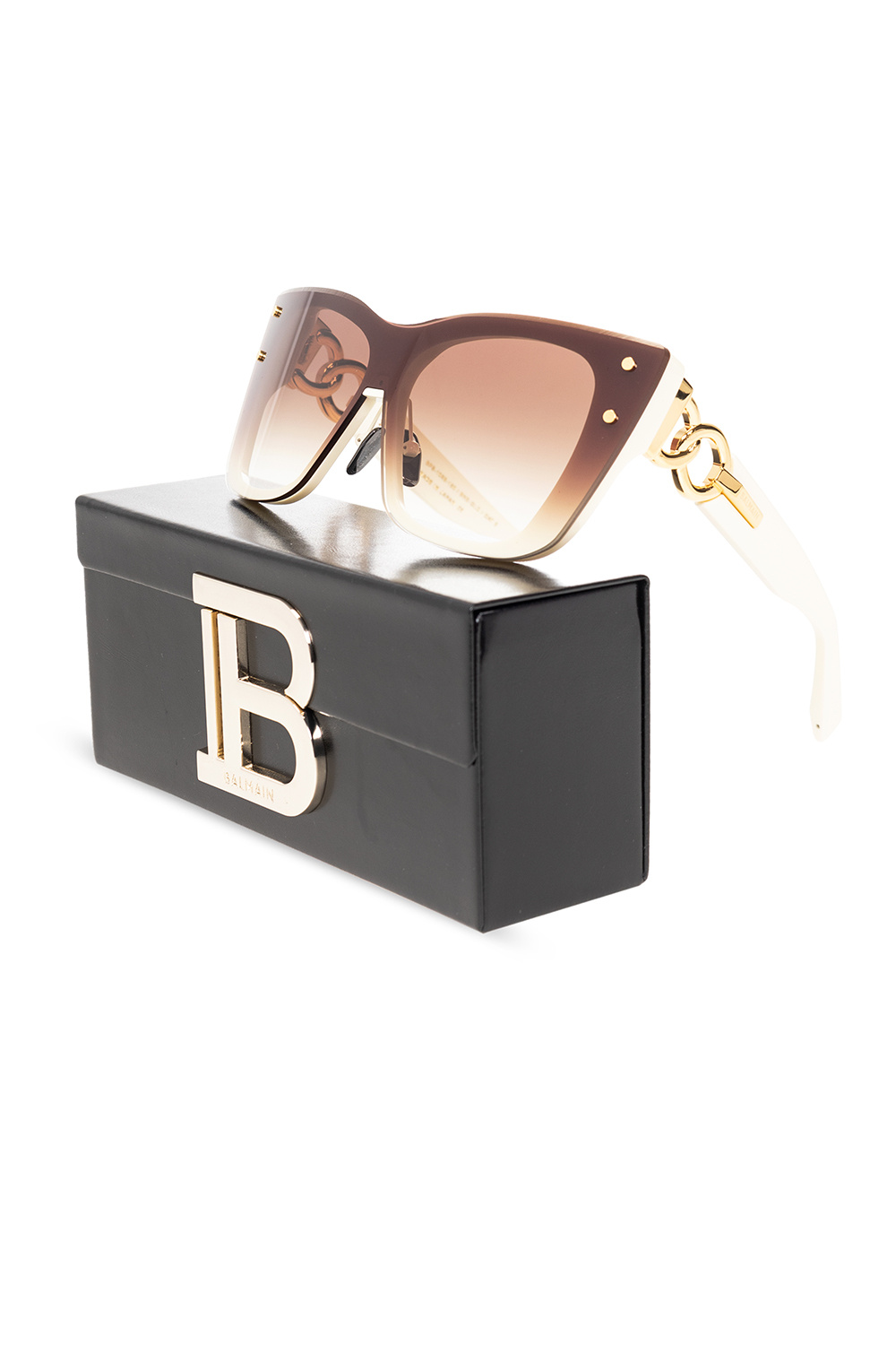 Brown Armor sunglasses Balmain SchaferandweinerShops GB cat eye frame sunglasses Nero